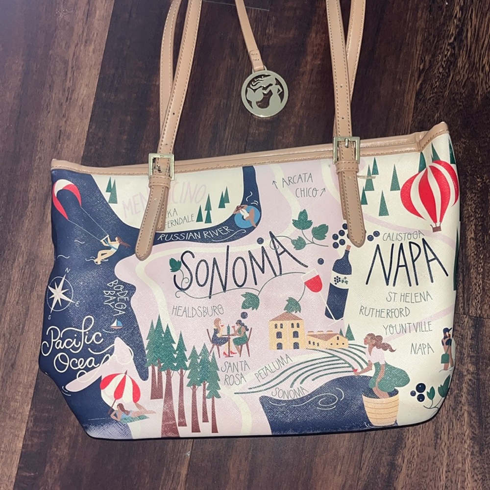 Spartina 449 Sonoma Map Bay Area large Bag